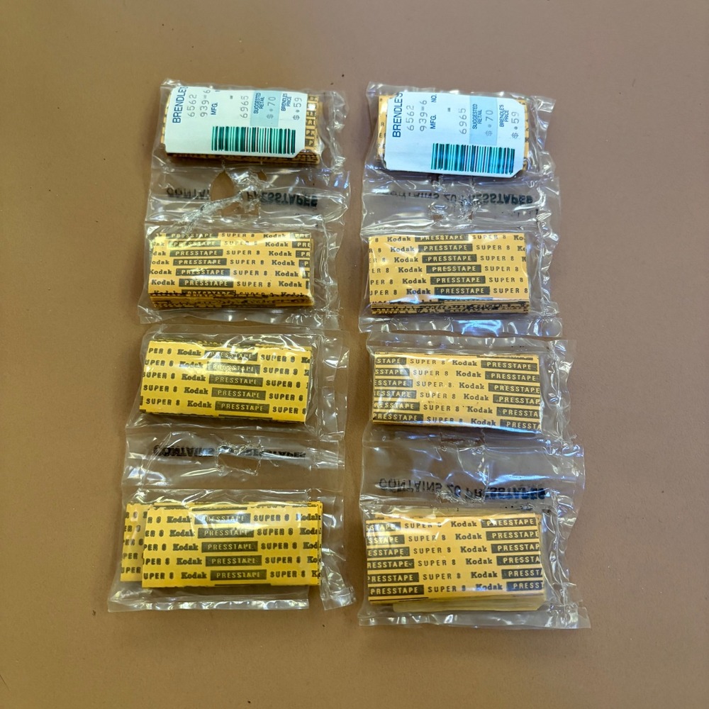 Lot of 8 Kodak Presstape Super 8 Movie Film Adhesive Splices 160 Total Splices